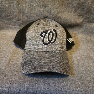 Men's M/L New Era 39Thirty MLB Washington Nationals Gray/Black Baseball Cap